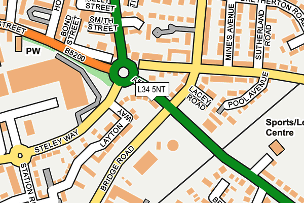 L34 5NT map - OS OpenMap – Local (Ordnance Survey)