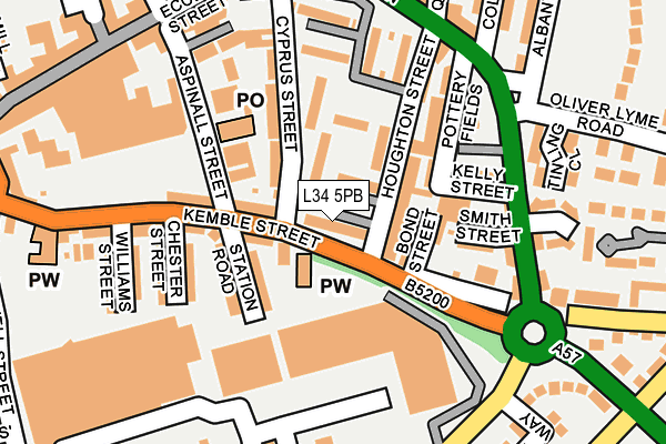 L34 5PB map - OS OpenMap – Local (Ordnance Survey)