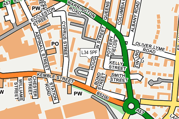 L34 5PF map - OS OpenMap – Local (Ordnance Survey)