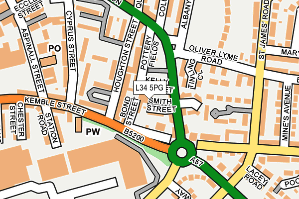 L34 5PG map - OS OpenMap – Local (Ordnance Survey)