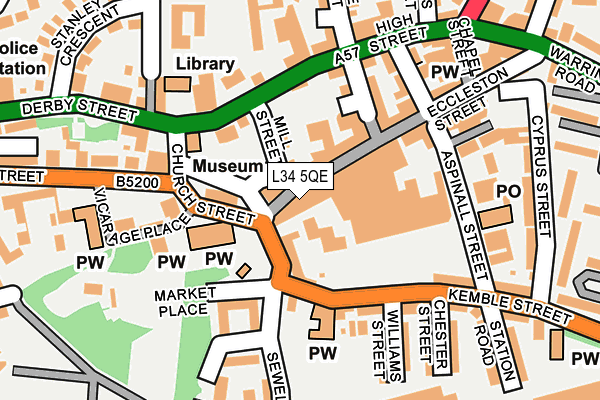L34 5QE map - OS OpenMap – Local (Ordnance Survey)