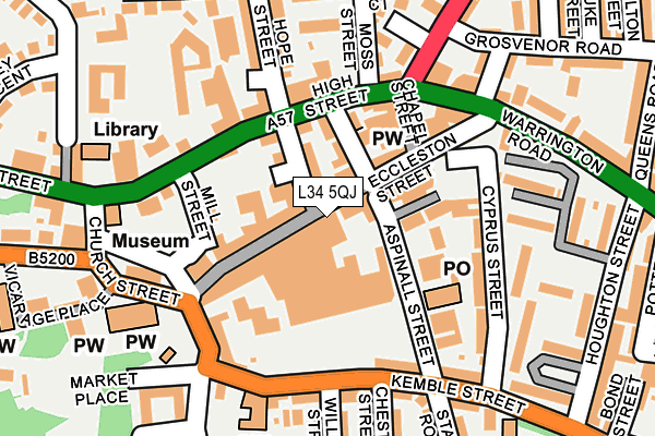 L34 5QJ map - OS OpenMap – Local (Ordnance Survey)