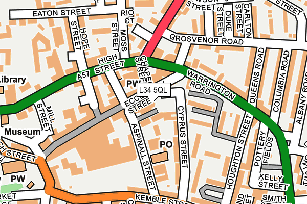 L34 5QL map - OS OpenMap – Local (Ordnance Survey)