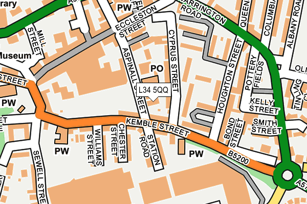 L34 5QQ map - OS OpenMap – Local (Ordnance Survey)