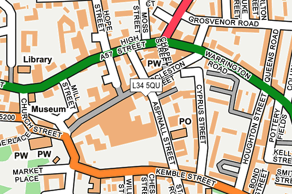 L34 5QU map - OS OpenMap – Local (Ordnance Survey)