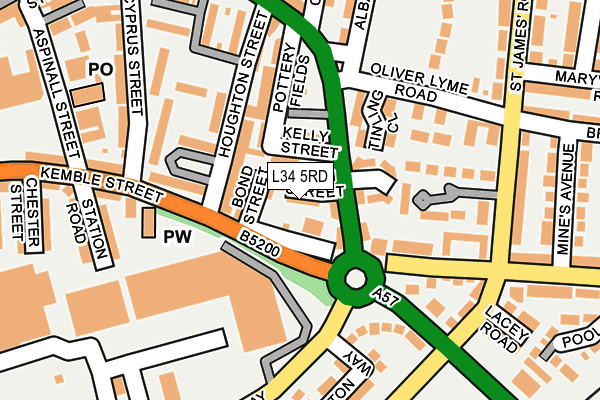 L34 5RD map - OS OpenMap – Local (Ordnance Survey)