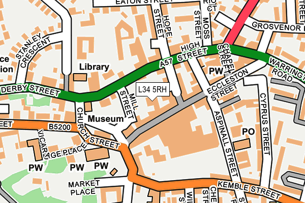 L34 5RH map - OS OpenMap – Local (Ordnance Survey)