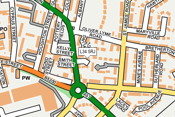 L34 5RJ map - OS OpenMap – Local (Ordnance Survey)