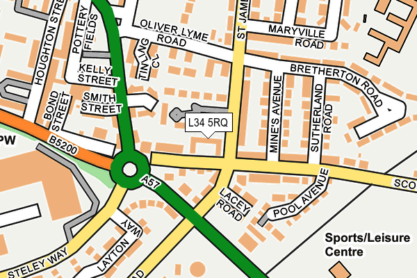 L34 5RQ map - OS OpenMap – Local (Ordnance Survey)