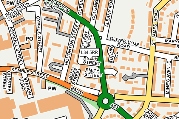 L34 5RR map - OS OpenMap – Local (Ordnance Survey)
