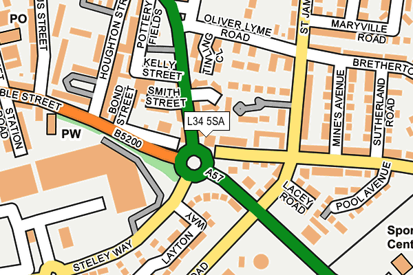 L34 5SA map - OS OpenMap – Local (Ordnance Survey)