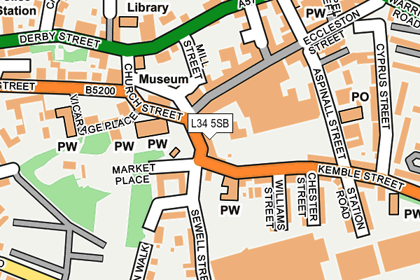 L34 5SB map - OS OpenMap – Local (Ordnance Survey)