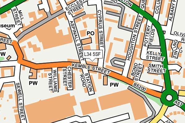 L34 5SF map - OS OpenMap – Local (Ordnance Survey)