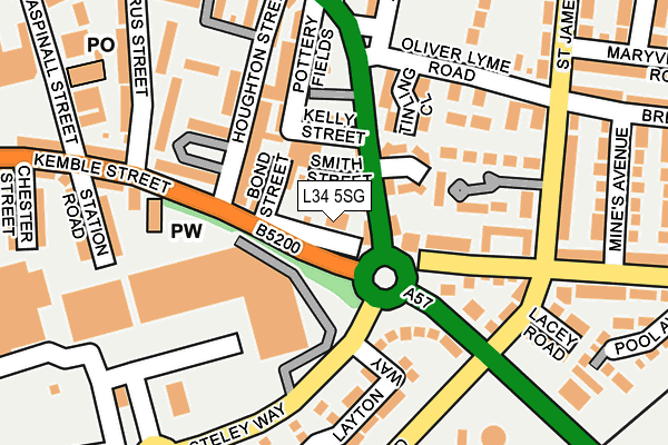 L34 5SG map - OS OpenMap – Local (Ordnance Survey)