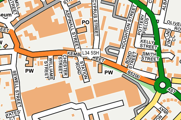 L34 5SH map - OS OpenMap – Local (Ordnance Survey)