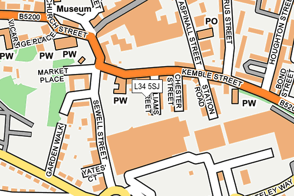 L34 5SJ map - OS OpenMap – Local (Ordnance Survey)
