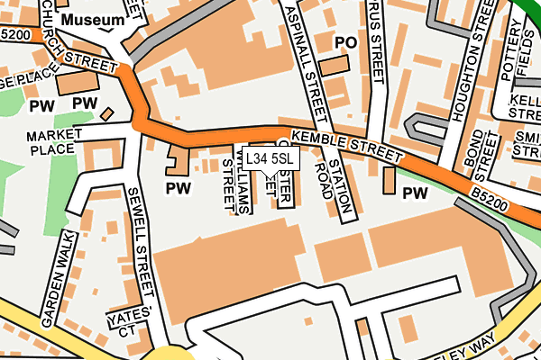 L34 5SL map - OS OpenMap – Local (Ordnance Survey)