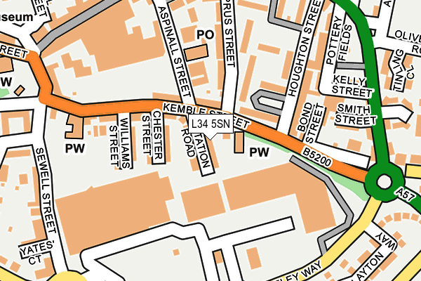 L34 5SN map - OS OpenMap – Local (Ordnance Survey)