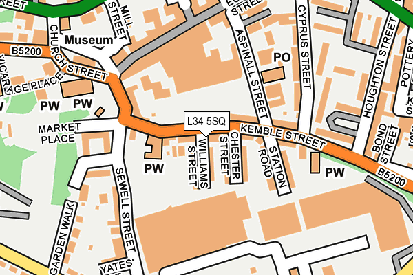 L34 5SQ map - OS OpenMap – Local (Ordnance Survey)