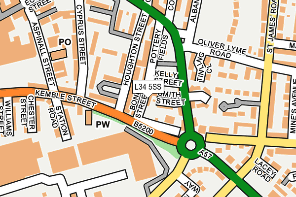 L34 5SS map - OS OpenMap – Local (Ordnance Survey)