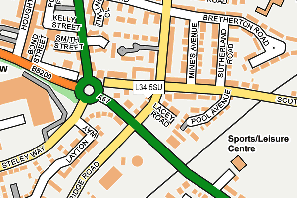 L34 5SU map - OS OpenMap – Local (Ordnance Survey)