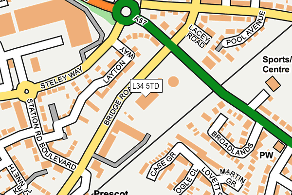 L34 5TD map - OS OpenMap – Local (Ordnance Survey)
