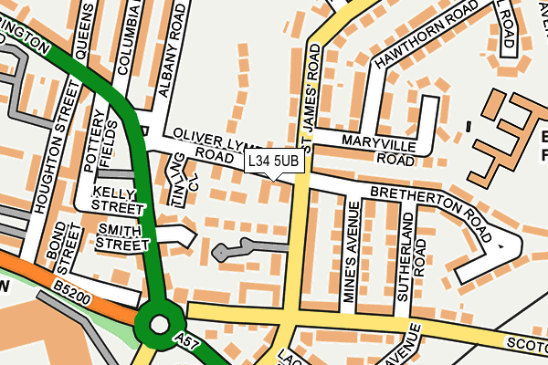 L34 5UB map - OS OpenMap – Local (Ordnance Survey)