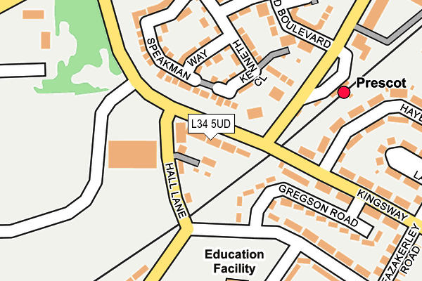 L34 5UD map - OS OpenMap – Local (Ordnance Survey)