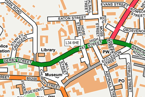 L34 6HE map - OS OpenMap – Local (Ordnance Survey)