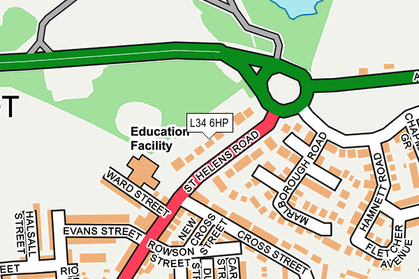 L34 6HP map - OS OpenMap – Local (Ordnance Survey)