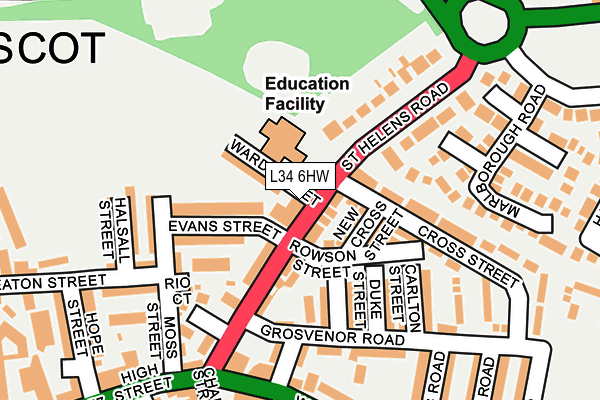 L34 6HW map - OS OpenMap – Local (Ordnance Survey)