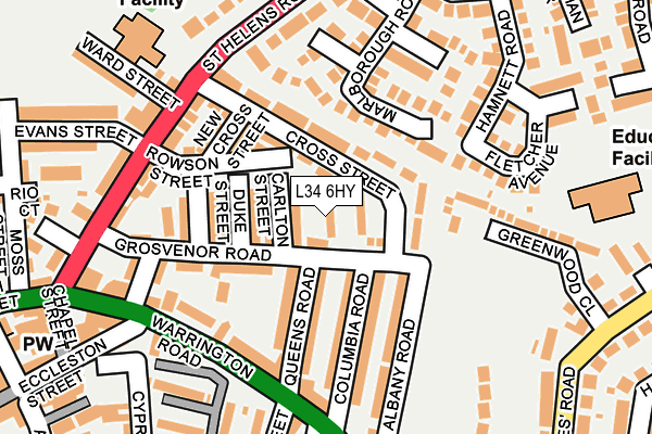 L34 6HY map - OS OpenMap – Local (Ordnance Survey)