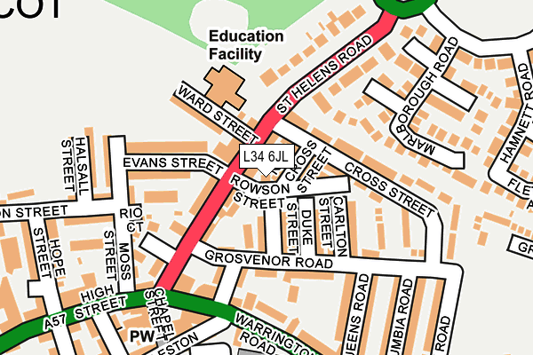 L34 6JL map - OS OpenMap – Local (Ordnance Survey)