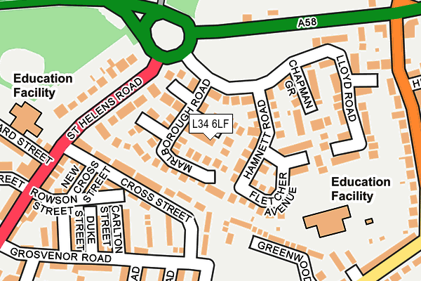 L34 6LF map - OS OpenMap – Local (Ordnance Survey)