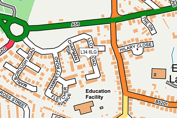 L34 6LG map - OS OpenMap – Local (Ordnance Survey)