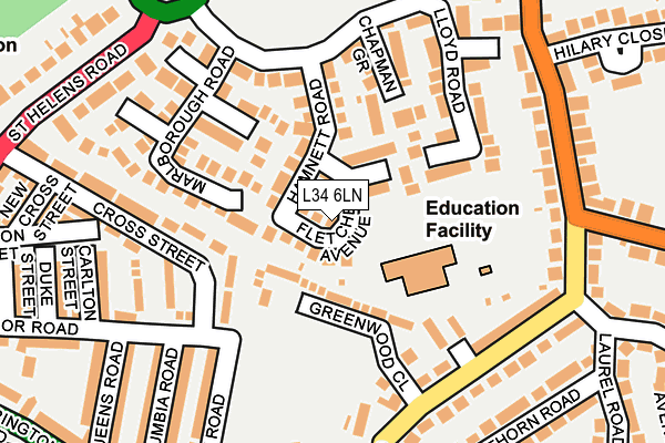 L34 6LN map - OS OpenMap – Local (Ordnance Survey)