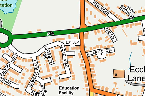 L34 6LP map - OS OpenMap – Local (Ordnance Survey)