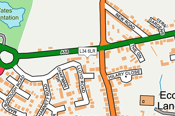 L34 6LR map - OS OpenMap – Local (Ordnance Survey)