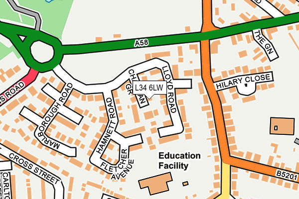 L34 6LW map - OS OpenMap – Local (Ordnance Survey)