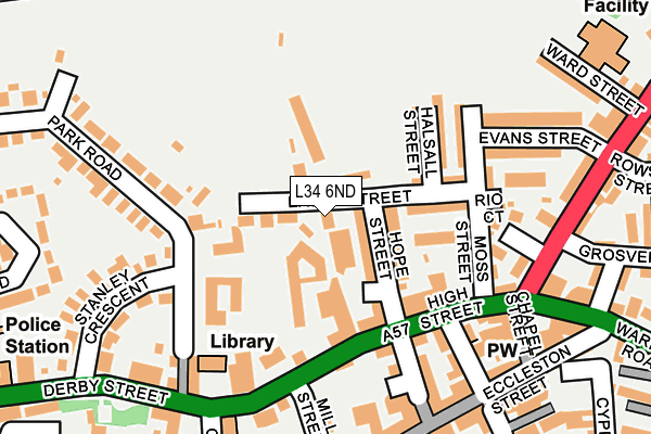 L34 6ND map - OS OpenMap – Local (Ordnance Survey)