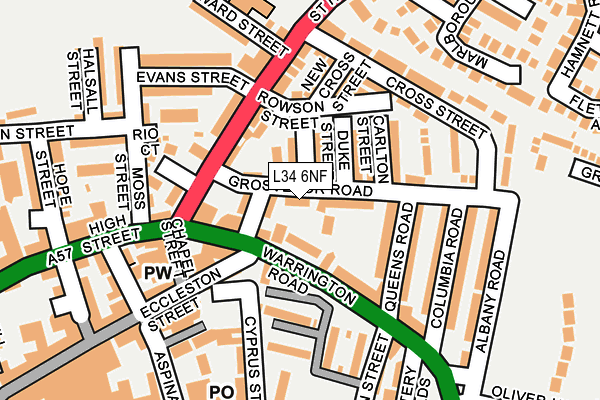 L34 6NF map - OS OpenMap – Local (Ordnance Survey)