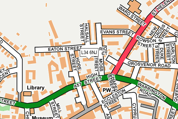 L34 6NJ map - OS OpenMap – Local (Ordnance Survey)