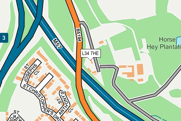 L34 7HE map - OS OpenMap – Local (Ordnance Survey)