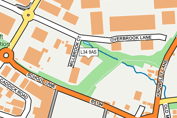 L34 9AS map - OS OpenMap – Local (Ordnance Survey)