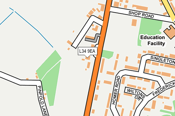 L34 9EA map - OS OpenMap – Local (Ordnance Survey)