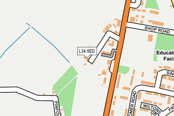 L34 9ED map - OS OpenMap – Local (Ordnance Survey)