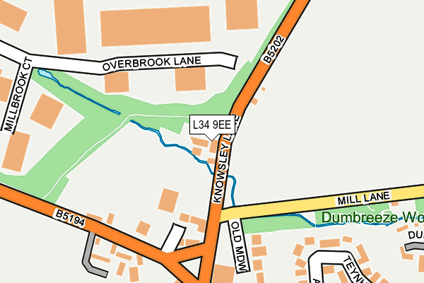 L34 9EE map - OS OpenMap – Local (Ordnance Survey)