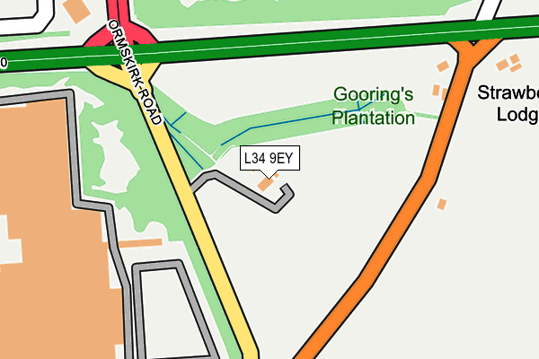 L34 9EY map - OS OpenMap – Local (Ordnance Survey)