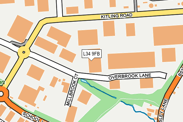 L34 9FB map - OS OpenMap – Local (Ordnance Survey)