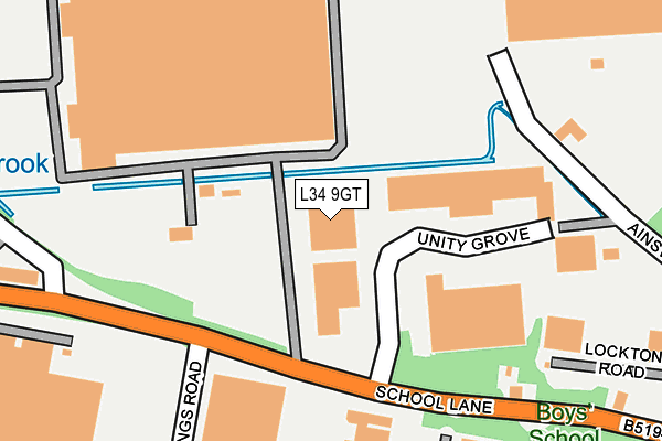 L34 9GT map - OS OpenMap – Local (Ordnance Survey)